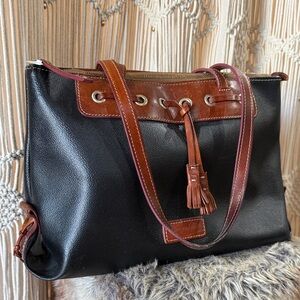 Dooney & Bourke Black and Brown Shoulder Bag